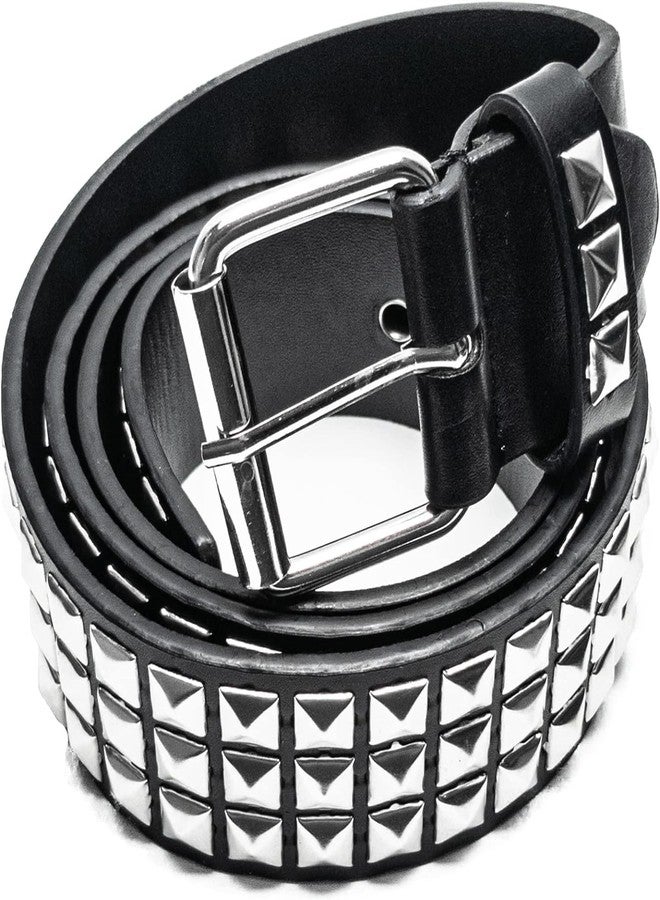 LUFMWCWD Punk Studded Belt for Women Rock Threads Goth Stud Pyramid Gothic Clothing (Black), Steudded Belt, 110 CM length, Medium - Image 1